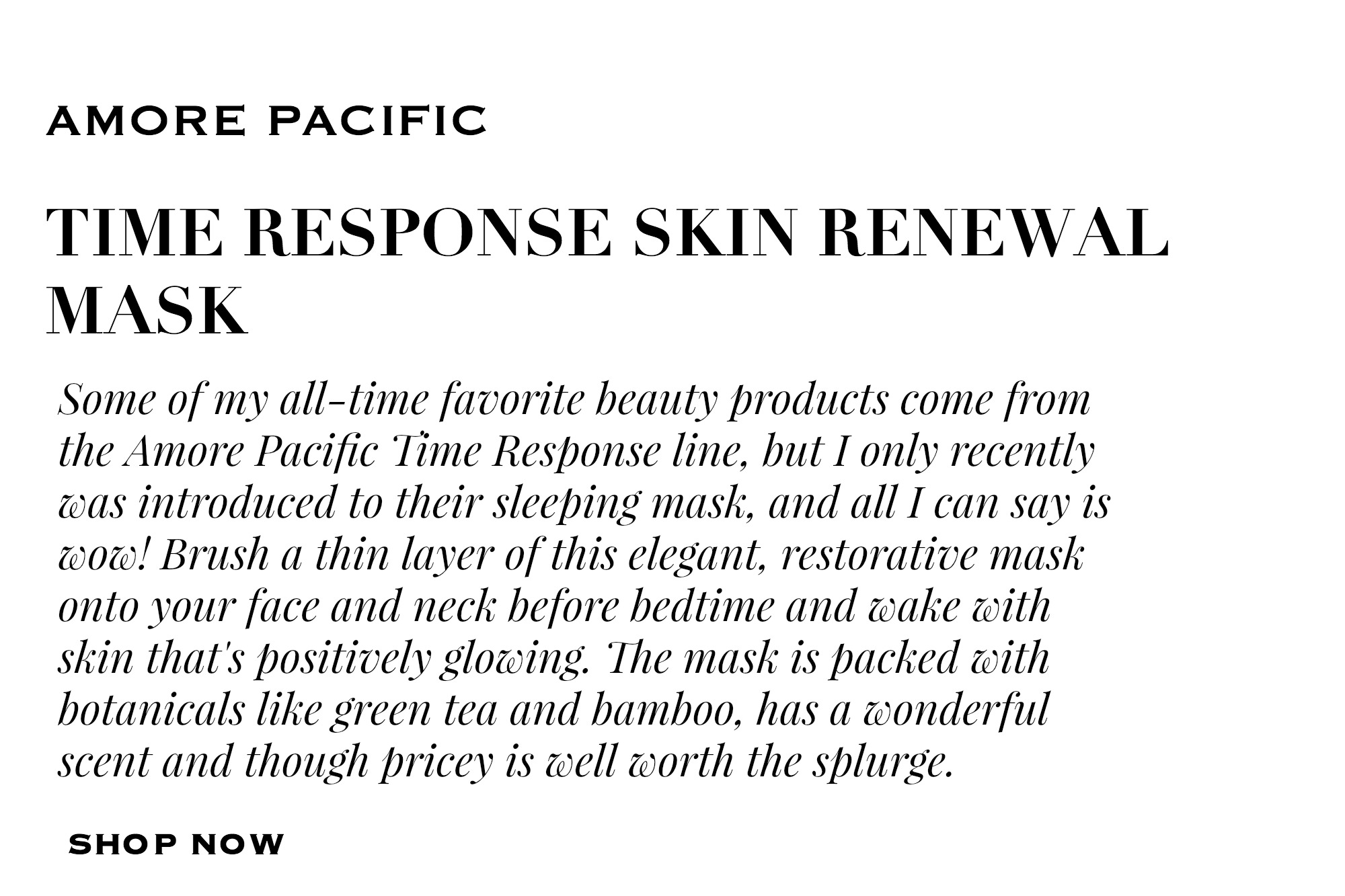 AMORE PACIFIC SKIN RENEWAL MASK